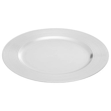 Dia Silver Charger Plate With Ribbed Rim - image 1