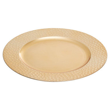 Dia Gold Charger Plate With Hammered Rim - image 1