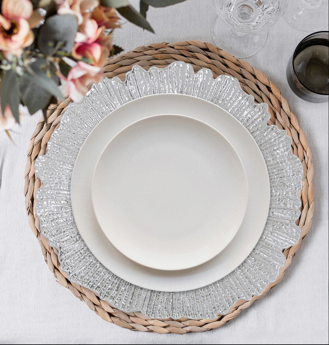 Dia Silver Finish Reef Charger Plate - image 2
