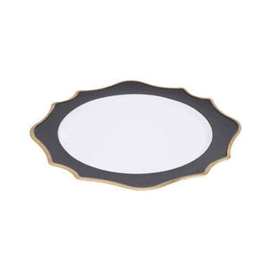 Dia White And Black Scalloped Charger Plate - image 1