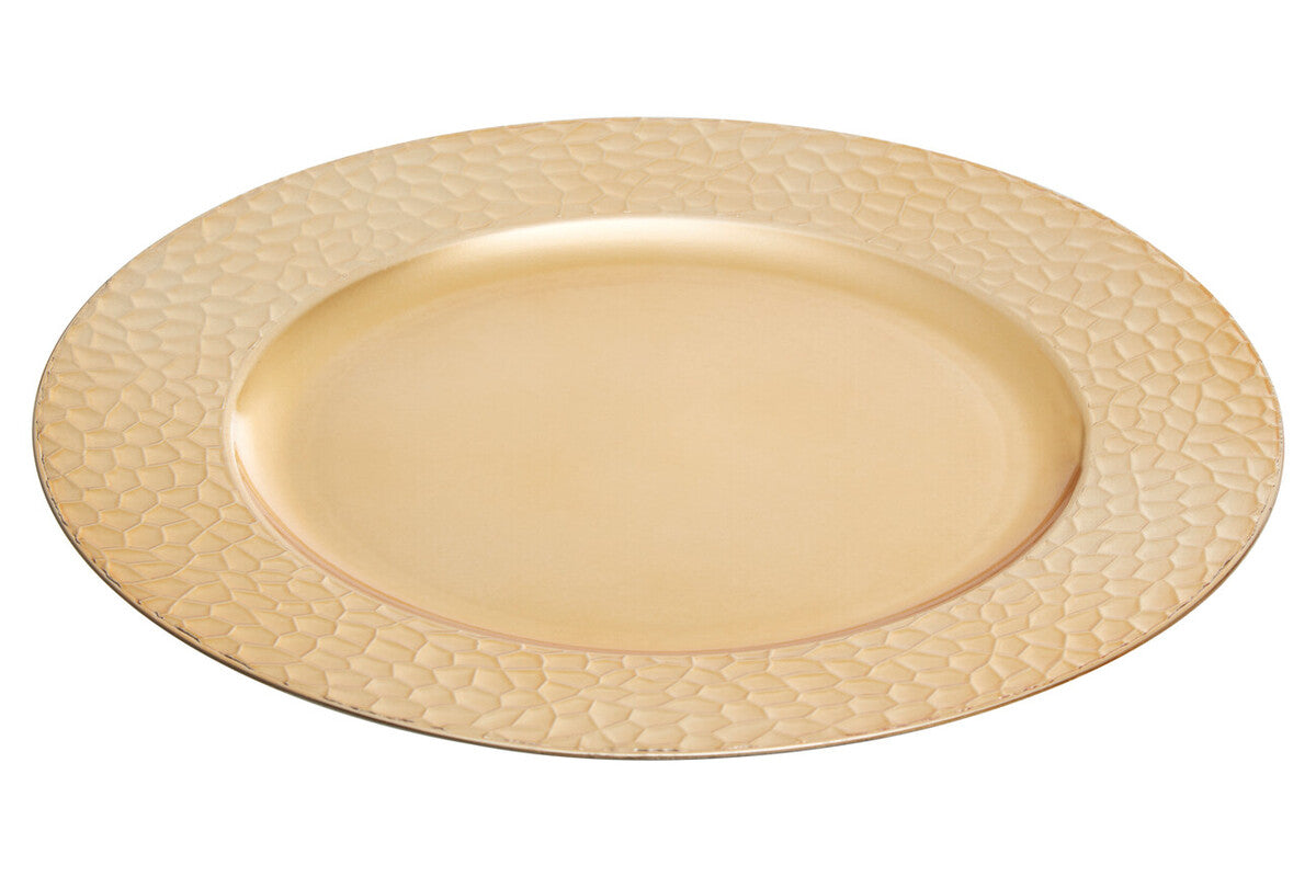 Dia Gold Finish Hammered Rim Charger Plate - Image 1