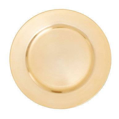 Dia Gold Finish Flat Style Charger Plate - image 1