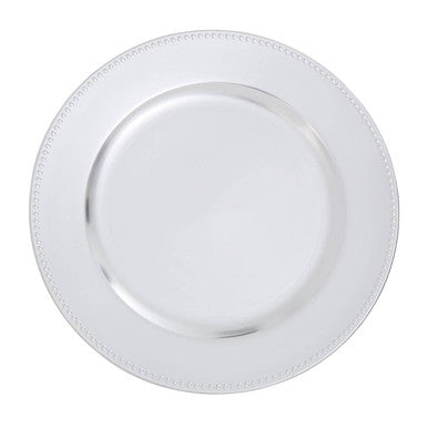 Dia Silver Finish Dotted Charger Plate - image 3