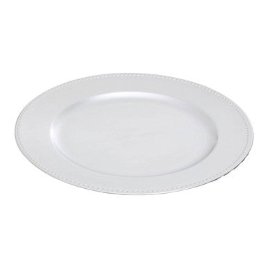 Dia Silver Finish Dotted Charger Plate