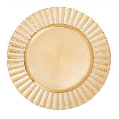 Dia Gold Finish Wave Rim Charger Plate - image 3