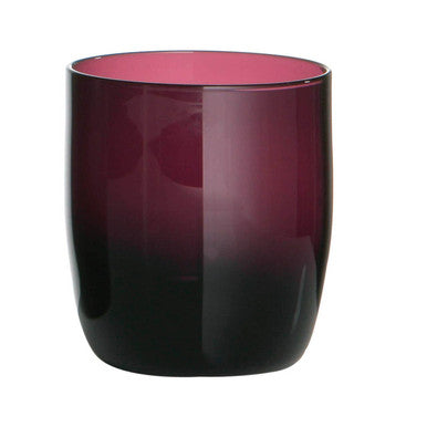 Glossy purple tumbler on a white background