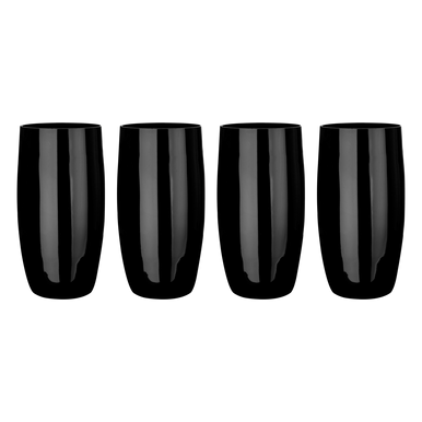 Set Of Four Hi Ball Black Glasses