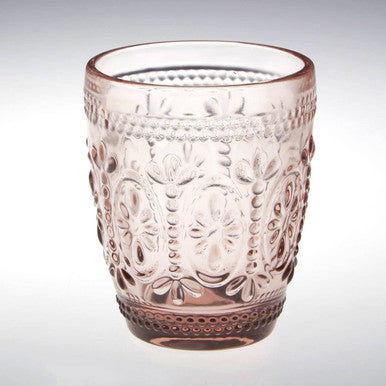 Fleur Set Of Four Pink and Blue Glass Tumblers