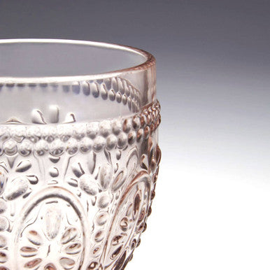 Fleur Set of 4 Pink And Blue Wine Glasses