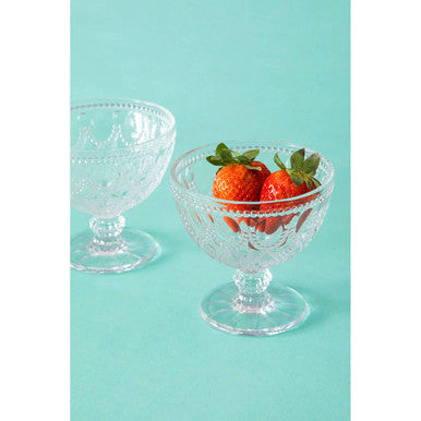 Fleur Set Of Two Clear Glass Sundae Dishes