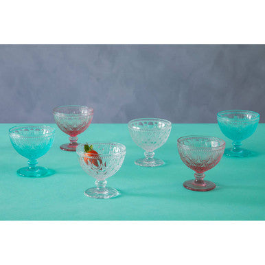 Fleur Set Of Two Clear Glass Sundae Dishes