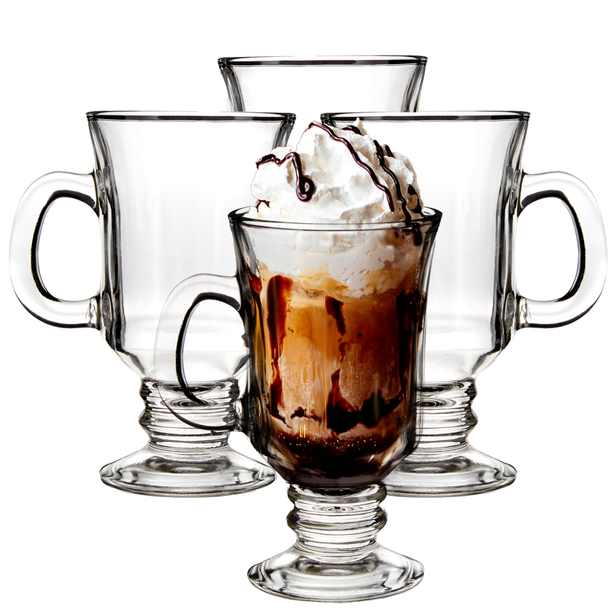 Euri Set of Four 240ml Clear Irish Coffee Glasses