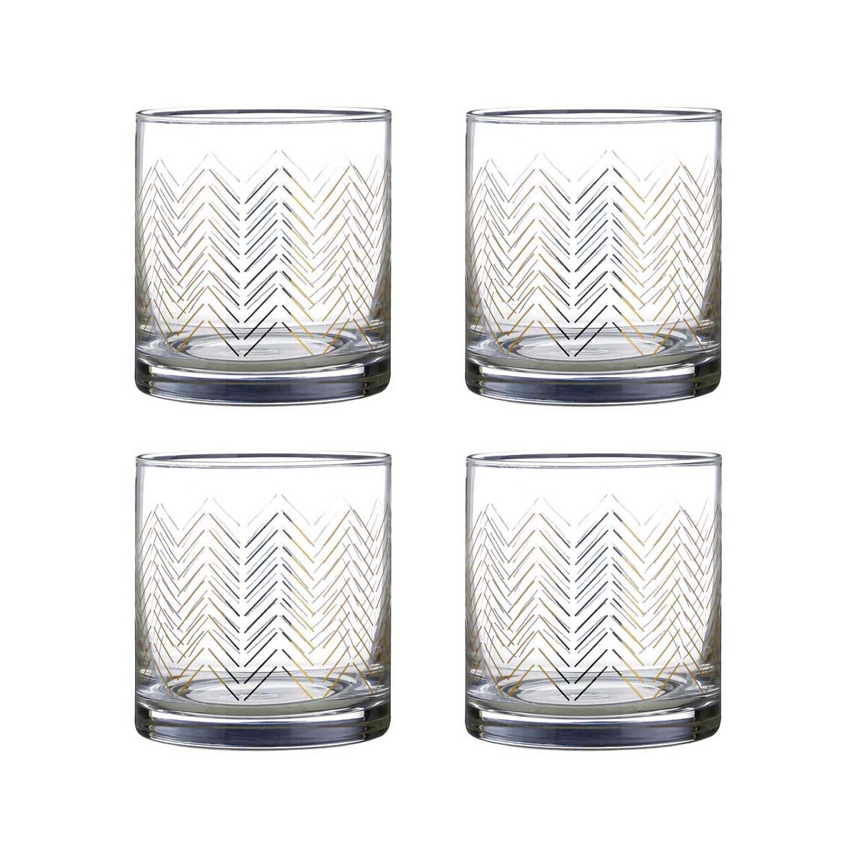 Set Of Four Jazz Tumbler Glasses