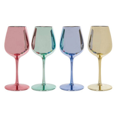 Mimo Set Of 4 Assorted Colours Wine Glasses