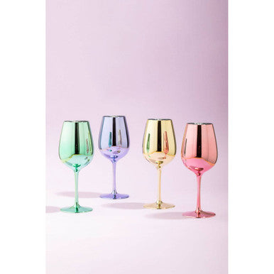 Mimo Set Of 4 Assorted Colours Wine Glasses
