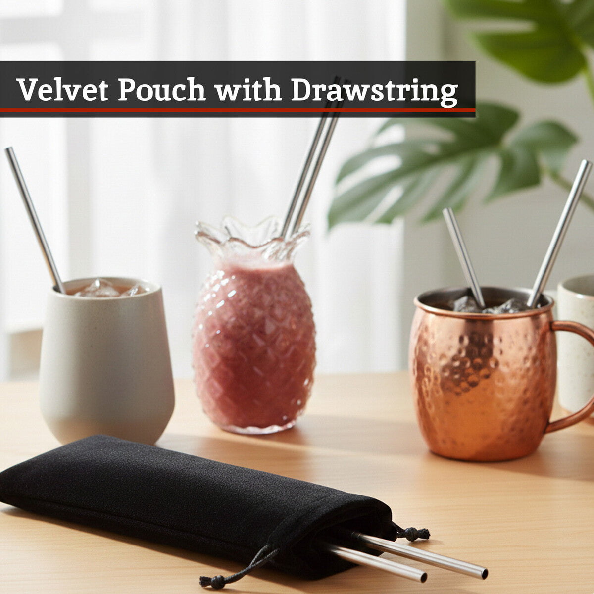 Mimo Set Of 10 Short Cocktail Straws