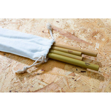 Mimo Set Of 4 Bamboo Straws With Cleaning Brush - image 3