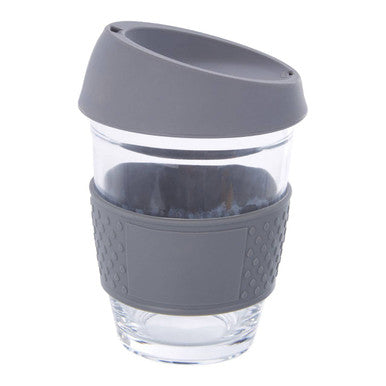 Mimo Glass Mug With Grey Silicone Band Lid - image 1