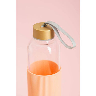 Mimo Glass Bottle With Peach Pink Silicone Sleeve