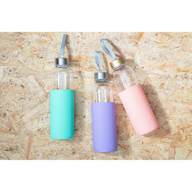 Mimo Glass Bottle With Peach Pink Silicone Sleeve