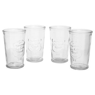 Dayla Embossed Glass Bottle Set With Four Glasses