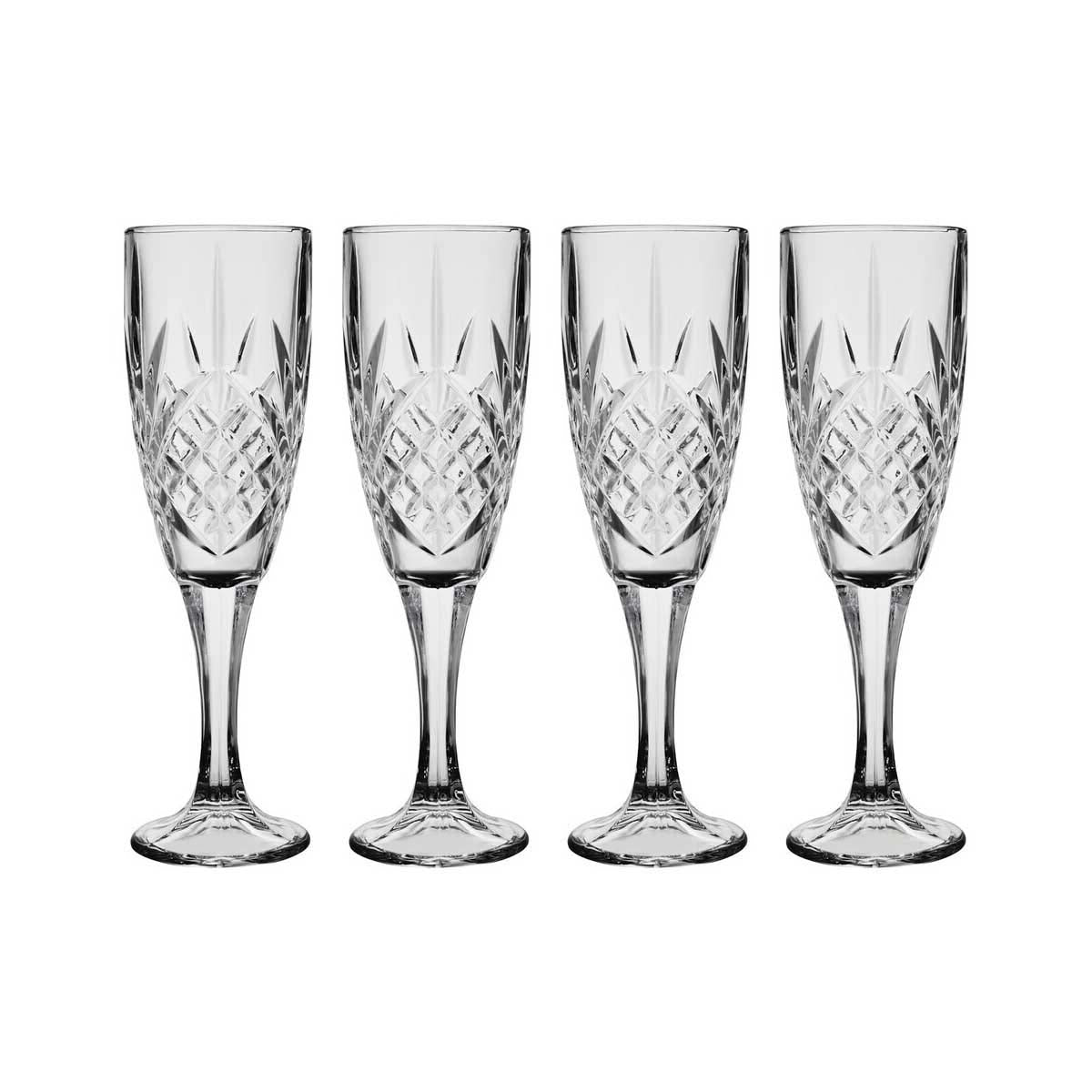 Beaufort Set of 4 Crystal Champagne Glasses