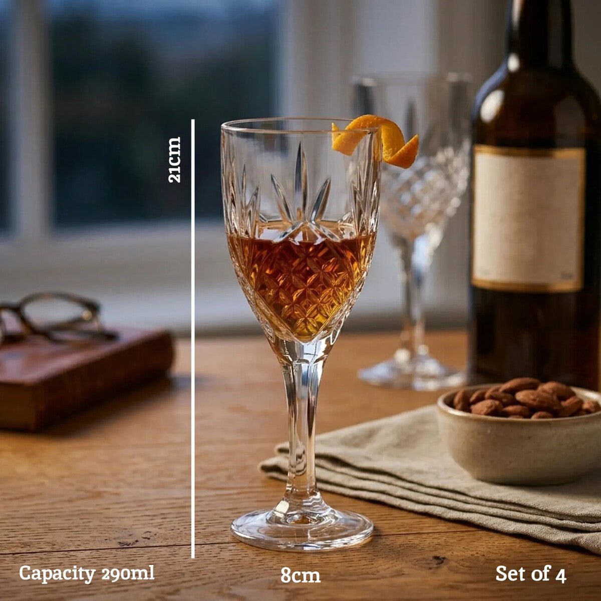 Beaufort Crystal Wine Glasses Set Of Four