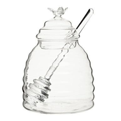 Freska Glass Honey Jar With Dipper