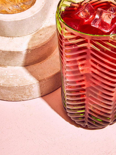 Fleur Set Of Four Green Highball Glasses