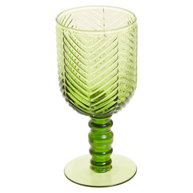 Fleur Set Of Four Green Wine Glasses