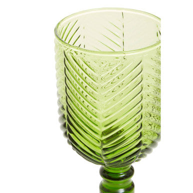 Fleur Set Of Four Green Wine Glasses