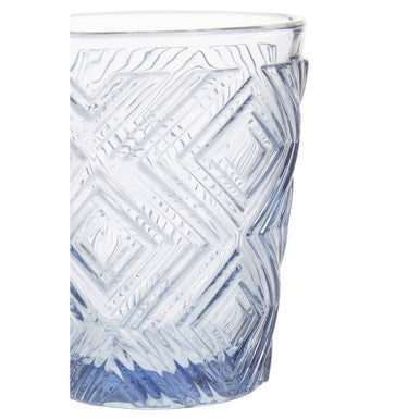 Fleur Set Of Four Embossed Blue Tumblers