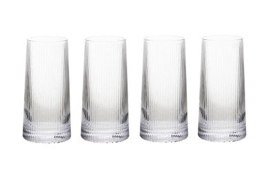 Eldon Set Of Four Ribbed Hi Ball Glasses - image 1