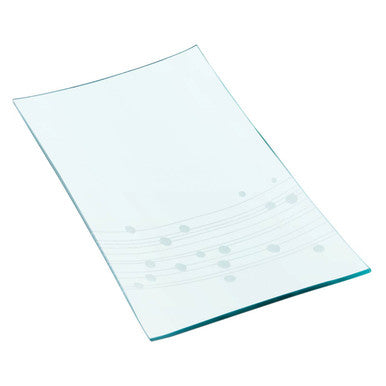 Etched Line Dot Large Glass Plate