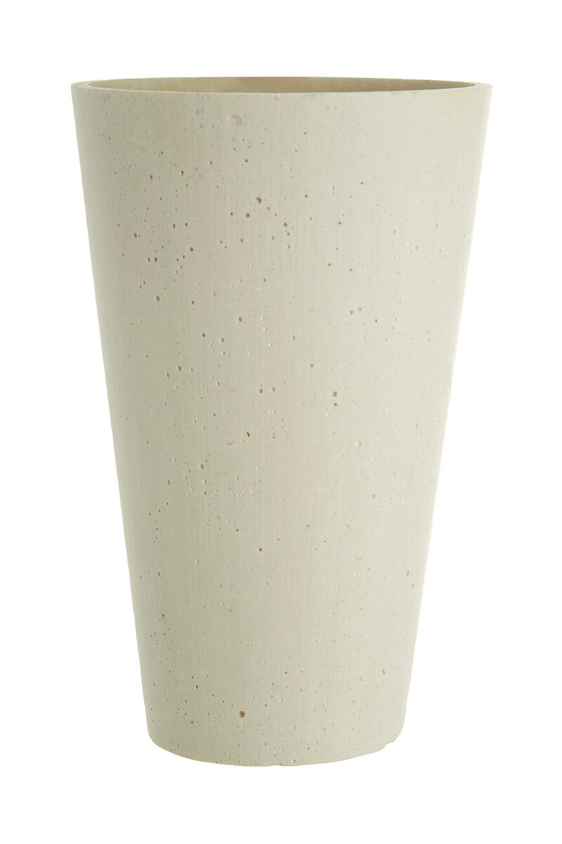 White Polyresin Small Tapered Vase - Image 2