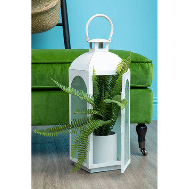 White Wash Large Mild Steel Lantern