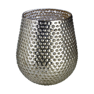 Complements Silver Large Glass Candle Holder