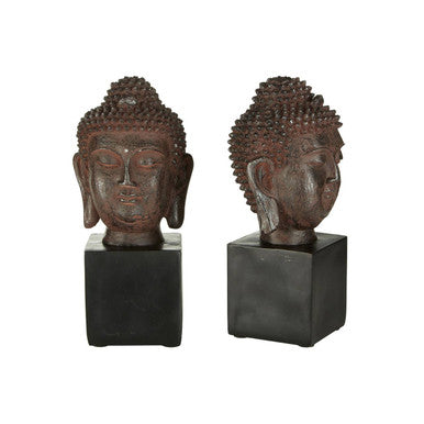 Piper Set of Buddha Head Bookends
