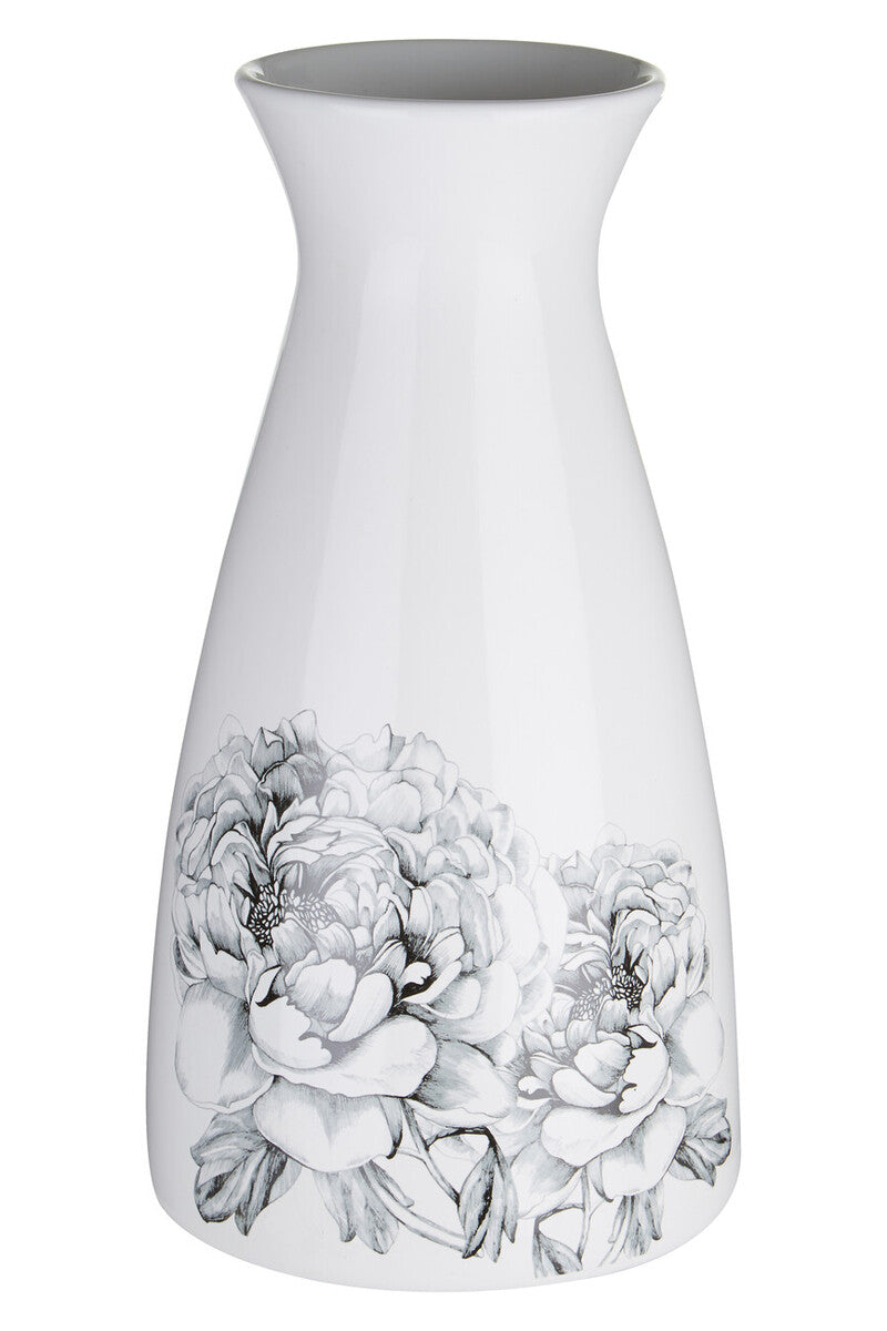 White and Black Bloom Vase