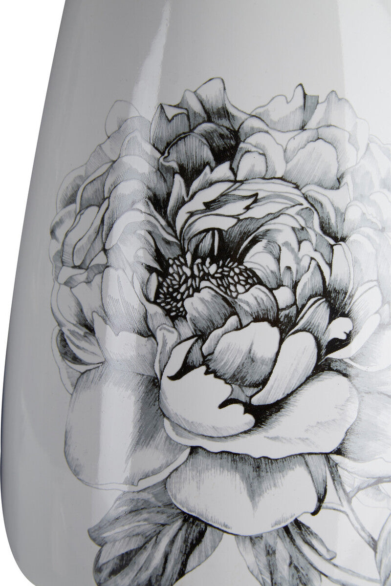 White and Black Bloom Vase