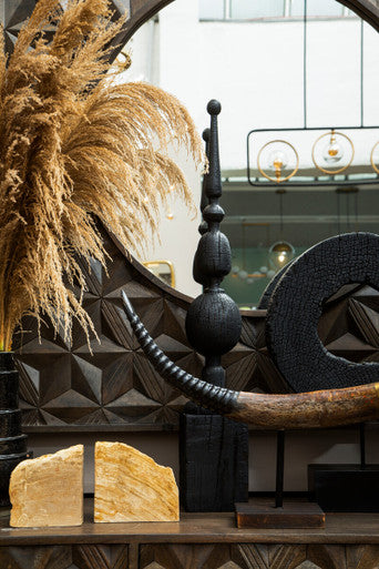 Fidel Large Rustic Mango Wood Sculpture On Stand