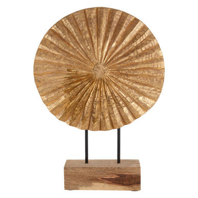 Fausto Fluted Gold Disc Sculpture