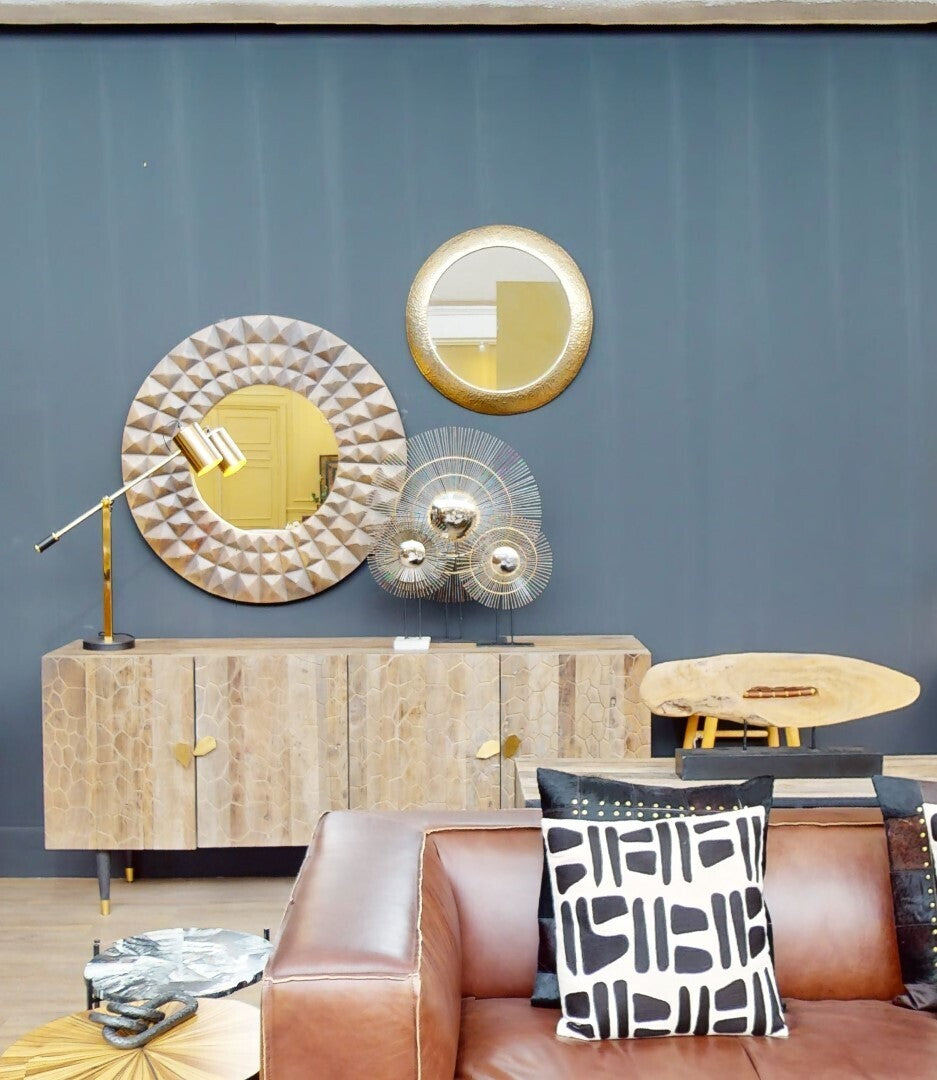 Fidel Natual Mango Wood Slice Sculpture