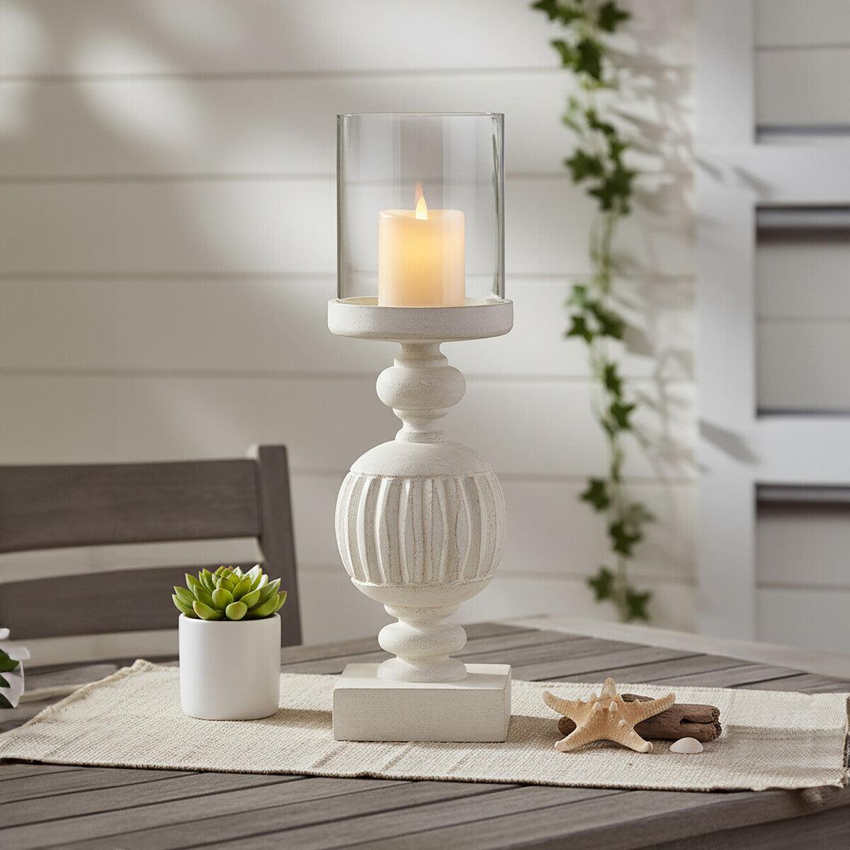 Bati Mango Wood Carved Candle Holder - image 2