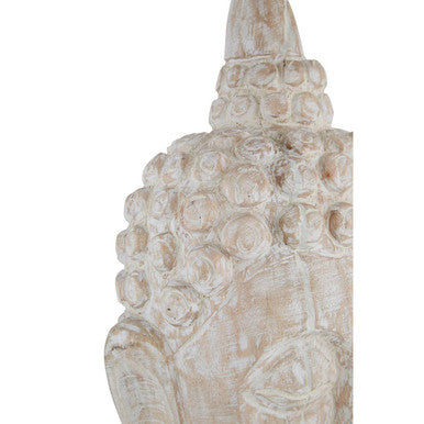 Fausto Mango Wood White Wash Buddha Head