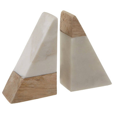 Sena White Marble And Mango Wood Bookend