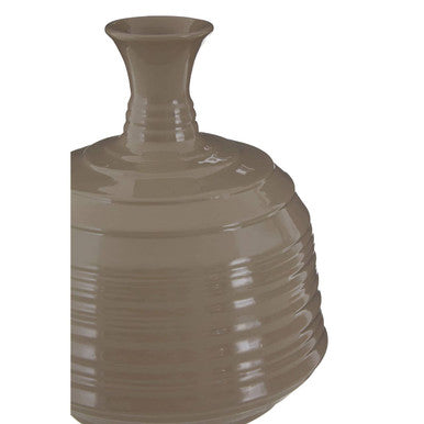 Dusk Taupe Medium Ribbed Ceramic Vase