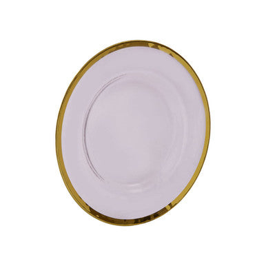 Ida Glass Charger Plate With Gold Rim