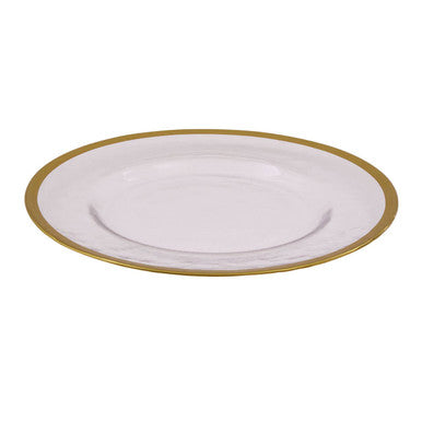 Ida Glass Charger Plate With Gold Rim