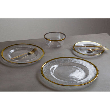 Ida Glass Charger Plate With Gold Rim